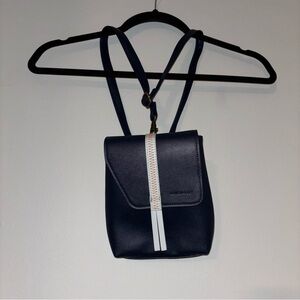 Raven + Lily Navy Convertible Crossbody Mini Backpack Leather
